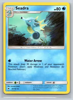 Seadra 30/147 Burning Shadows Water Type Pokemon TCG Water Arrow Sniper Card - Image 1