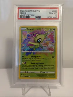 Pokemon TCG Vivid Voltage Celebi 009/185 Amazing Rare PSA 10 Gem Mint Card - Image 1