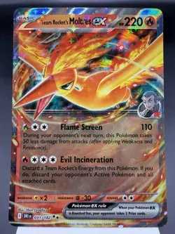 Team Rocket’s Moltres ex 031/182 - Ultra Rare -Destined Rivals Pokemon Card MINT - Image 1