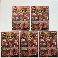 5x ONE PIECE Card Luffy P-159 Promo Shonen Jump 33 29th Anniversary NM Japan - Image 1