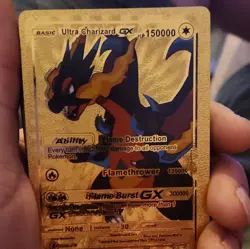 Pokemon TCG Ultra Charizard GX Gold Foil GX Card 150000 HP English Basic - Image 1