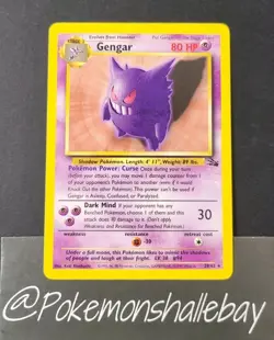 Gengar 20/62 - Fossil Set *EXC* Rare Pokemon Card *Free Tracked Postage* - Image 1