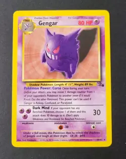 Gengar 20/62 - Fossil Set *EXC* Rare Pokemon Card *Free Tracked Postage* - Image 2