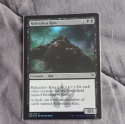 MTG Relentless Rats Foil, English Masters 25 #105 Common Black Rat Creature - Image 1