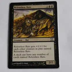 MTG Relentless Rats Regular, English 10th Edition 173/383 Common Black 2/2 - Image 1