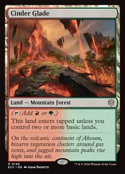 1x Cinder Glade NM Eng MTG - Lorwyn Eclipsed Commander - Image 1