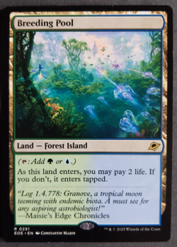 MTG Breeding Pool | Edge of Eternities | NM | Rare Shock Land | Simic Commander - Image 1