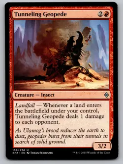 Tunneling Geopede 158 Uncommon Battle for Zendikar Magic: The Gathering LP - Image 1