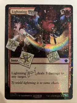 MTG Secret Lair x Deadpool Lightning Bolt Party Foil 042/064 - Image 1