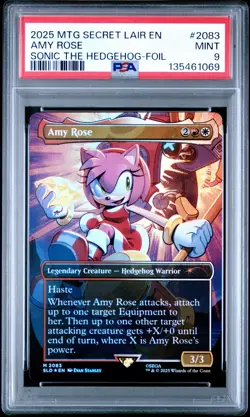 Amy Rose 2025 MTG Secret Lair Drop Sonic Friends & Foes PSA 9 - Image 1
