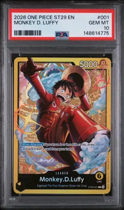 2026 One Piece St29 Egghead Monkey Luffy Alt Leader #001 ST29-001 PSA 10 - Image 1