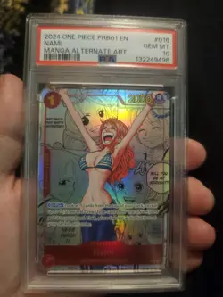 One Piece CCG Nami Manga Alternate Art OP01-016 PSA 10 - Image 1