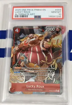2025 One Piece Premium Booster the Best Volume 2 Alternate Art Lucky Roux PSA 10 - Image 1