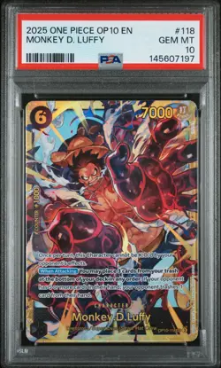 MONKEY D. LUFFY OP10-118 ONE PIECE OP10-ROYAL BLOOD ONE PIECE PSA 10 - Image 1