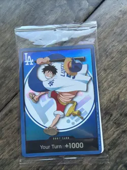 LA Dodgers 2026 Promo One Piece Sealed Mint NM Monkey.d.Luffy Luffy + Straw Hat - Image 2