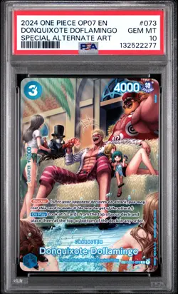 2024 ONE PIECE OP07-500 YEARS IN THE FUTURE #073 DONQUIXOTE DOFLAMINGO PSA 10 - Image 1