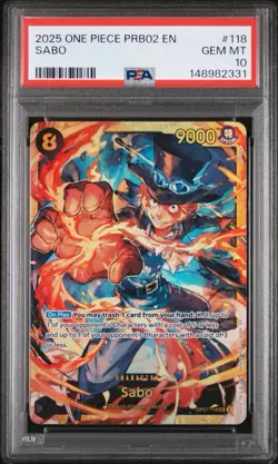 2025 ONE PIECE PRB02-PREMIUM BOOSTER ONE PIECE THE BEST VOL.2 SABO PSA 10 - Image 1