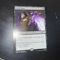 MTG magic cards 1x Dark Deed (doctor doom) marvel 0003 promo card - Image 1