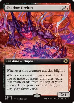 Shadow Urchin (Extended Art) [Lorwyn Eclipsed] Foil Near Mint - Image 1
