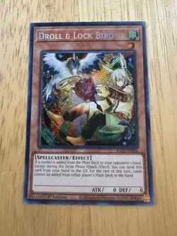 Yugioh Droll & Lock Bird RA02-EN006 Secret Rare 1st Edition - Image 1