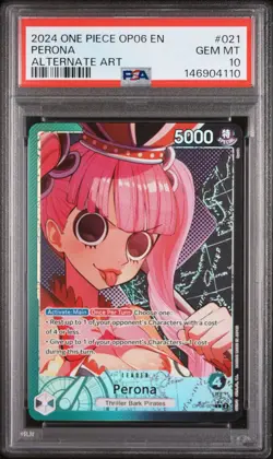 PSA 10 2024 ONE PIECE OP06 WINGS OF THE CAPTAIN 021 PERONA ALTERNATE ART - Image 1