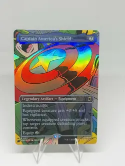 Captain America's Shield Borderless Foil 317 Marvel Super Heroes MTG - Image 1