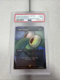 MTG Night's Whisper FOIL SpongeBob Secret Lair Drop (SLD) Rare #1937 PSA 9 Mint - Image 1