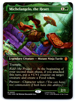 Michelangelo, the Heart FOIL Borderless - TMNT Ninja Turtles MTG - Image 1