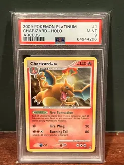 2009 POKEMON PLATINUM ARCEUS #1 CHARIZARD-HOLO PSA 9 - Image 1