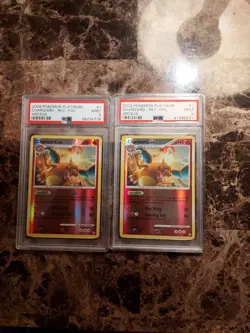 TWO Pokemon 2009 Charizard Platinum Rev Foil Holo Arceus #1 PSA 9 - Image 1