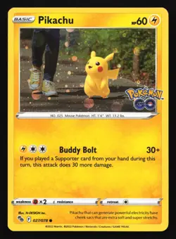 Pokemon Pikachu 027/078 Pokemon GO Cosmos Holo Promo LP - Image 1