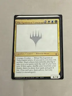MTG The Egotistical Velociraptor Un-Known Event Playtest Cards - Image 1
