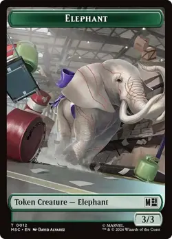 4x Elephant/Rhino Token, MTG, Super Heroes Tokens, 4 pack, Magic - Image 1