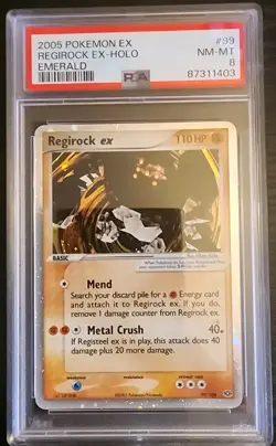 2005 Pokemon EX Emerald 99 Regirock EX Holo PSA 8 NM-MT - Image 1