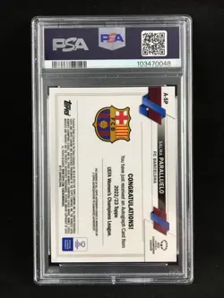 PSA 10 Salma Paralluelo 2022-23 Topps Chrome UEFA Women’s REFRACTOR Auto RC F - Image 2