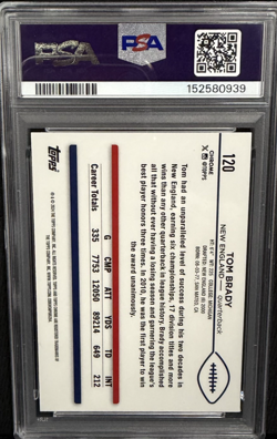 2024 Topps Chrome Aqua Refractor #120 /199 Tom Brady PSA 9 - Image 2