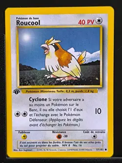 Carte Pokemon Roucool 57/102 Edition 1 Ed 1 Set De Base Wizards FR 5 - Image 2