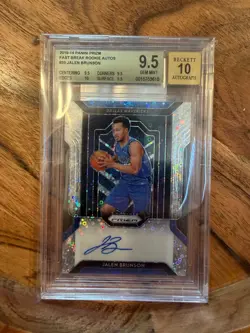 Panini Prizm 2018-19 Jalen Brunson Fast Break Rookie Auto BGS 9.5/10 - Image 2