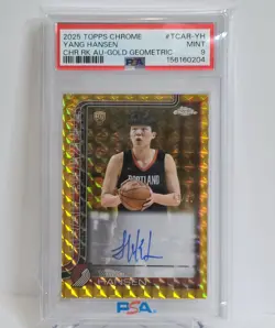 2025-26 Topps Chrome - Rookie Autographs Yang Hansen *Gold Refractor /50* PSA 9 - Image 1
