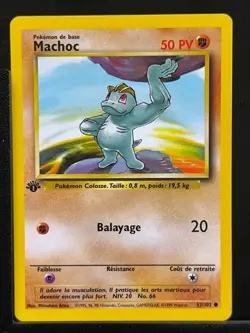 Carte Pokemon Machoc 52/102 Edition 1 Ed 1 Set De Base Wizards FR 3 - Image 2