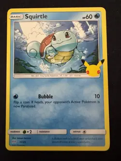 Squirtle 17/25 Non Holo McDonalds 25th Anniversary Promo Pokemon Card - Image 1