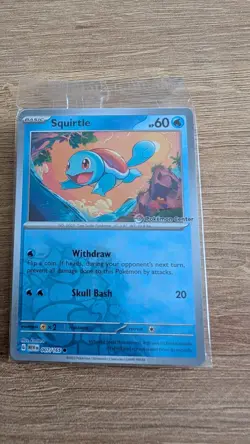 Squirtle 007/165 Pokemon Center Stamped 151 Promo Reverse Holo Card SEALED - Image 3