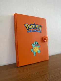 VTG Rare 1999 Squirtle Pokemon Card Binder Wizards Of The Coast Orange Nintendo - Image 1
