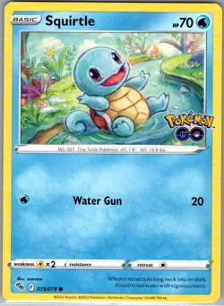 Squirtle 015/078 Non Holo Pokemon GO - Pokemon Card - NM - Image 1