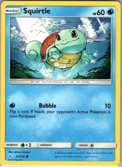 Squirtle 33/214 Non Holo SM - Unbroken Bonds - Pokemon Card - NM - Image 1