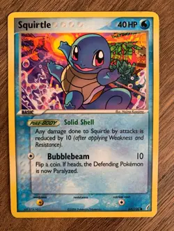 Squirtle 64/100 EX Crystal Guardians Pokemon Card 2006 Vintage Non Holo LP/MP - Image 1