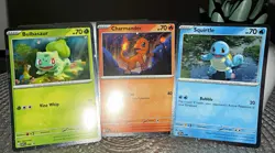 Pokemon TCG 3-Card Lot Bulbasaur Charmander Squirtle Holo SVP 046-048 - Image 1