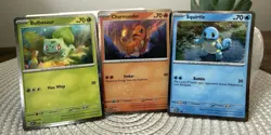 Pokemon TCG 3-Card Lot Bulbasaur Charmander Squirtle Holo SVP 046-048 - Image 2