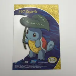 #07 Squirtle PC4 Clear Topps TV Animation 2000 Pokemon Card Clear Plastic - Image 2