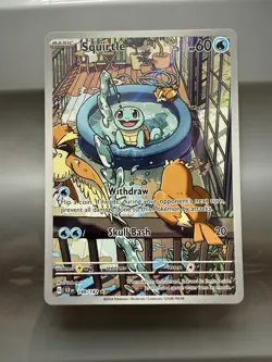 Pokemon TCG Squirtle Stellar Crown Illustration Rare Card 148/142 NM - Image 2